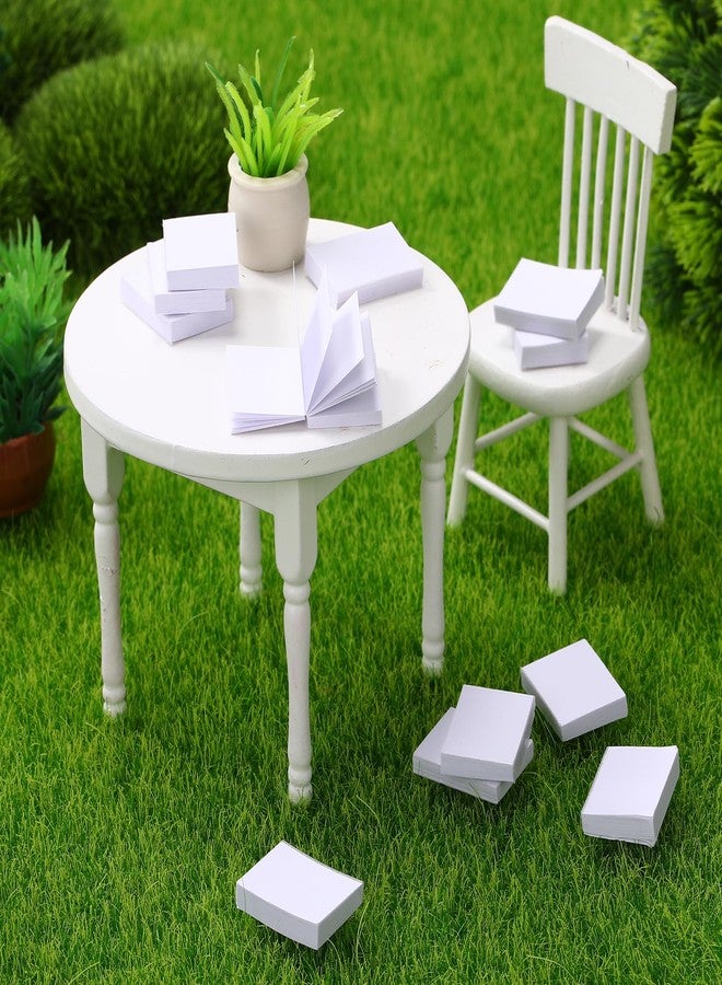 Chivertion 200 Pcs Miniatures White Books Blank Dollhouse Books 1: 12 Scale Mini Book Model DIY Crafting Accessories Tiny House Ornament for Dollhouse Bookshelf Decoration - Image 4